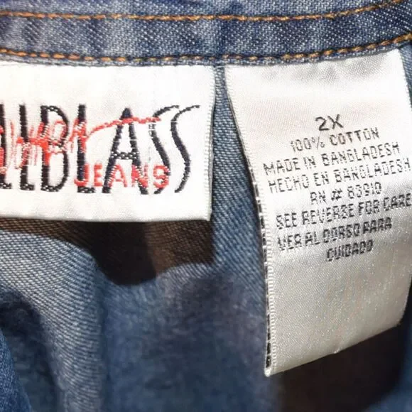 Vintage 90s Bill Blass Denim Chambray Vest Women’s 2X Button Front Y2K Western - Picture 5 of 7